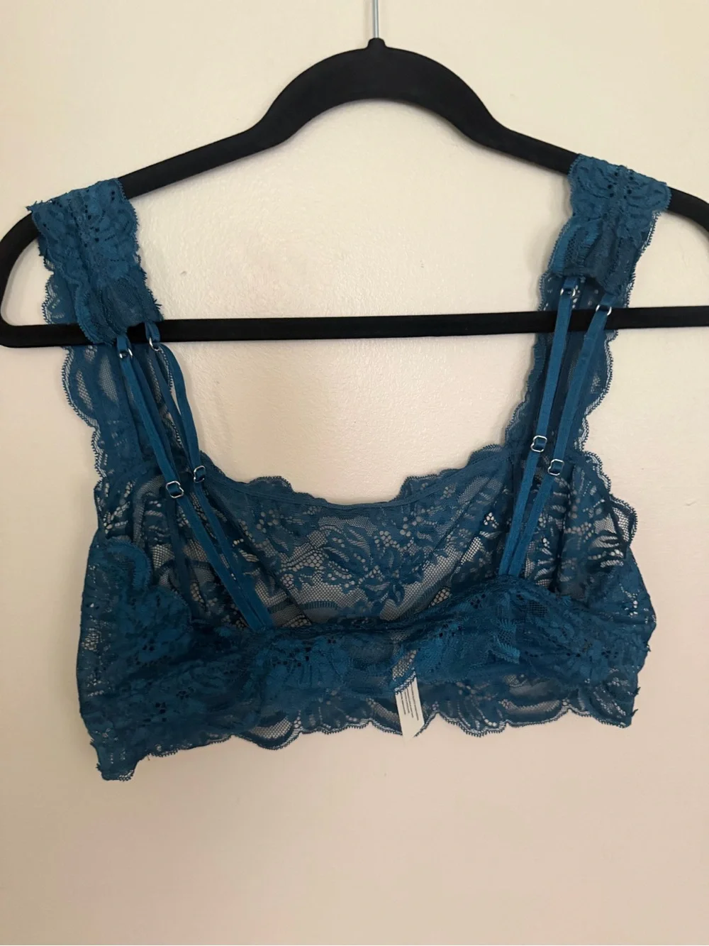 Free People- Lace Bralette with Wide Straps in Teal